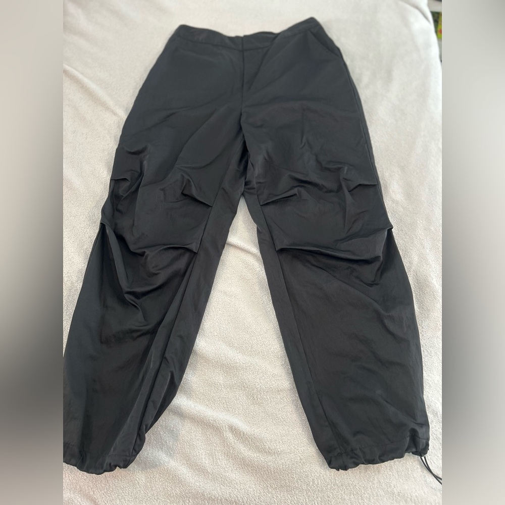 A New Day Black Cargo Jogger Pants Size 10 Elastic Waist Ankle Drawcord - Picture 6 of 6